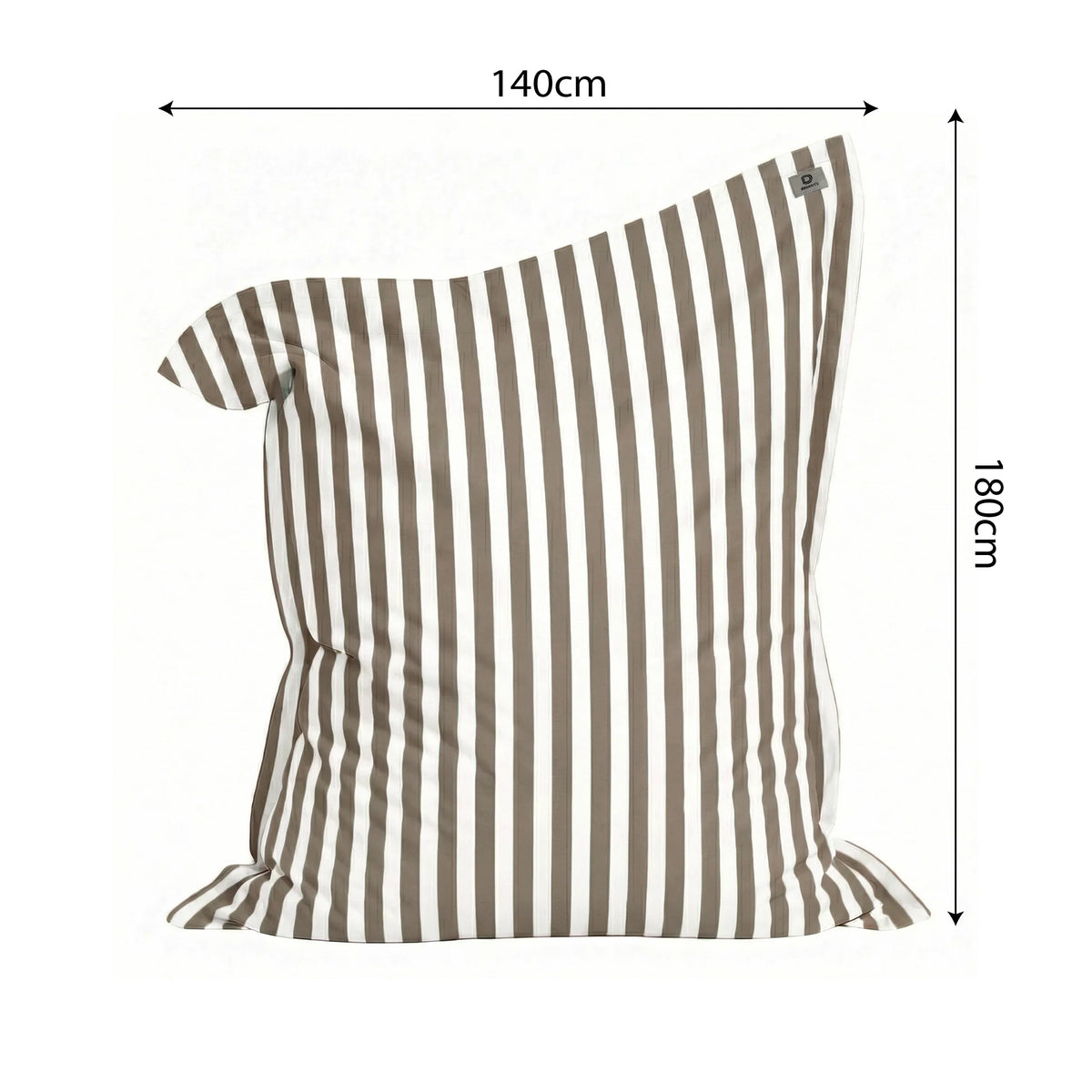 Housse pour Pouf Géant XXL 180x140 Rayure Beige - Déhoussable & Anti-UV (Intérieur / Extérieur) – schéma coté