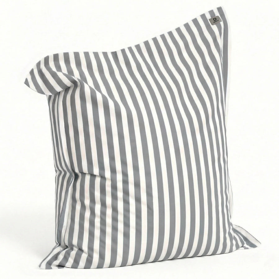 Housse pour Pouf Géant XXL 180x140 Rayure Gris Clair – photo 6