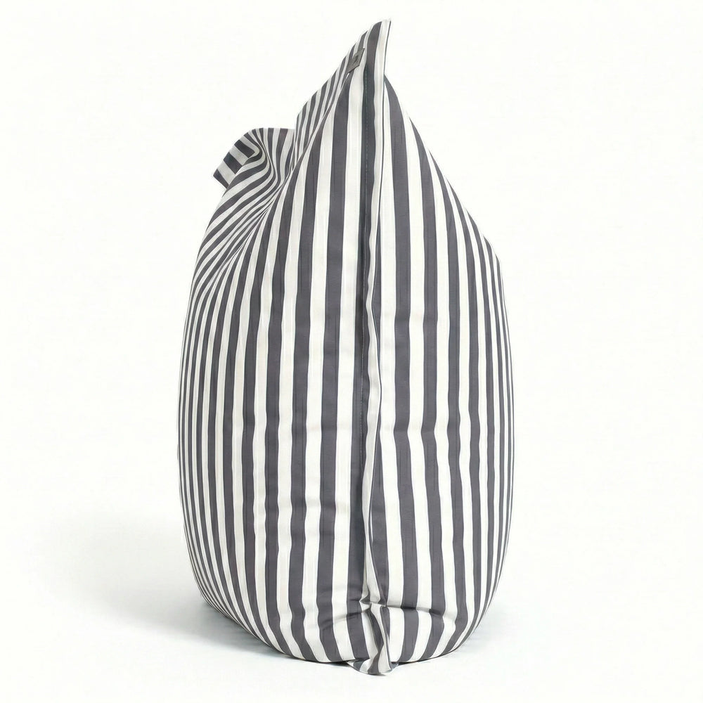 Cover for Giant XXL Beanbag 180x140 Stripe Dark Grey, 270 g striped polyester fabric