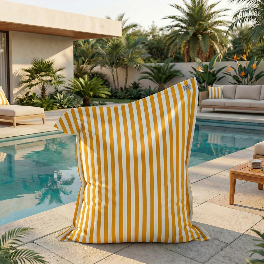 Pouf Géant XXL 180x140 Rayure Jaune - vue principale