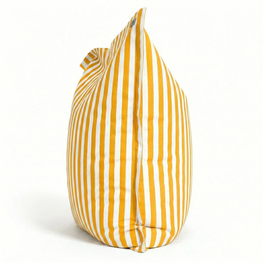 Pufe Gigante XXL 180x140 Riscas Amarelo, impermeável