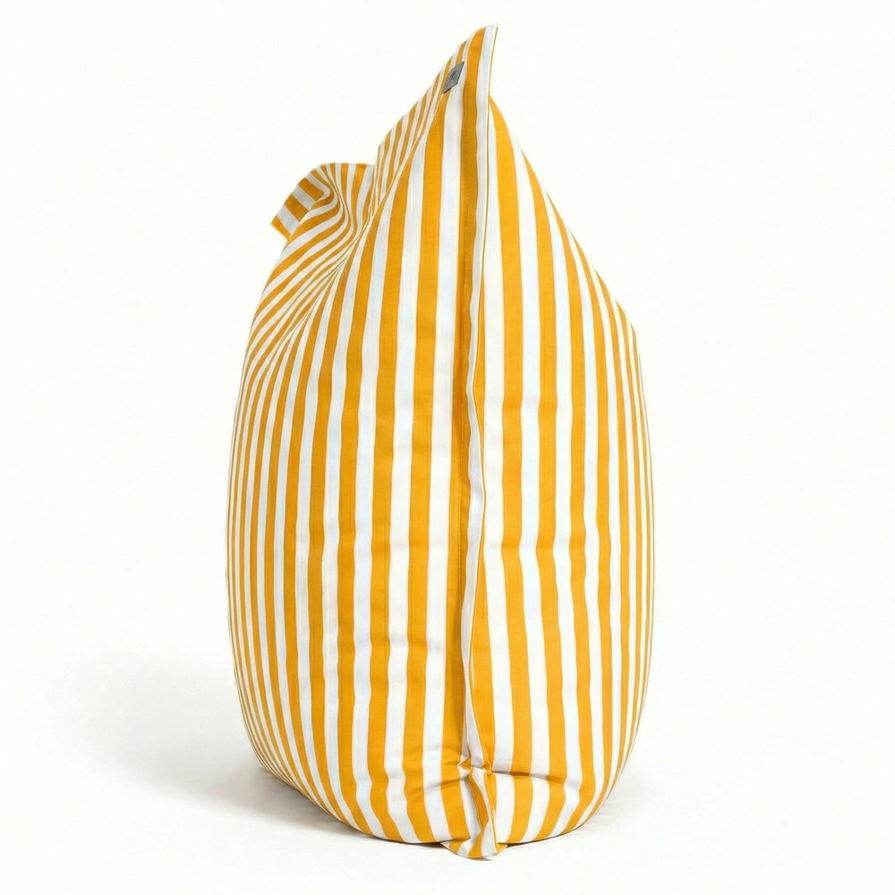 Cover for Giant XXL Beanbag 180x140 Stripe Yellow, 270 g striped polyester fabric