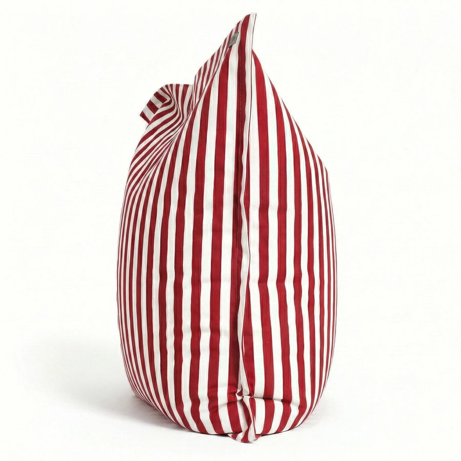 Housse pour Pouf Géant XXL 180x140 Rayure Rouge, tissu polyester rayé 270 g