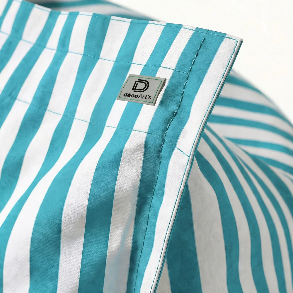 Cover for Giant XXL Beanbag 180x140 Stripe Turquoise, polystyrene bead filling