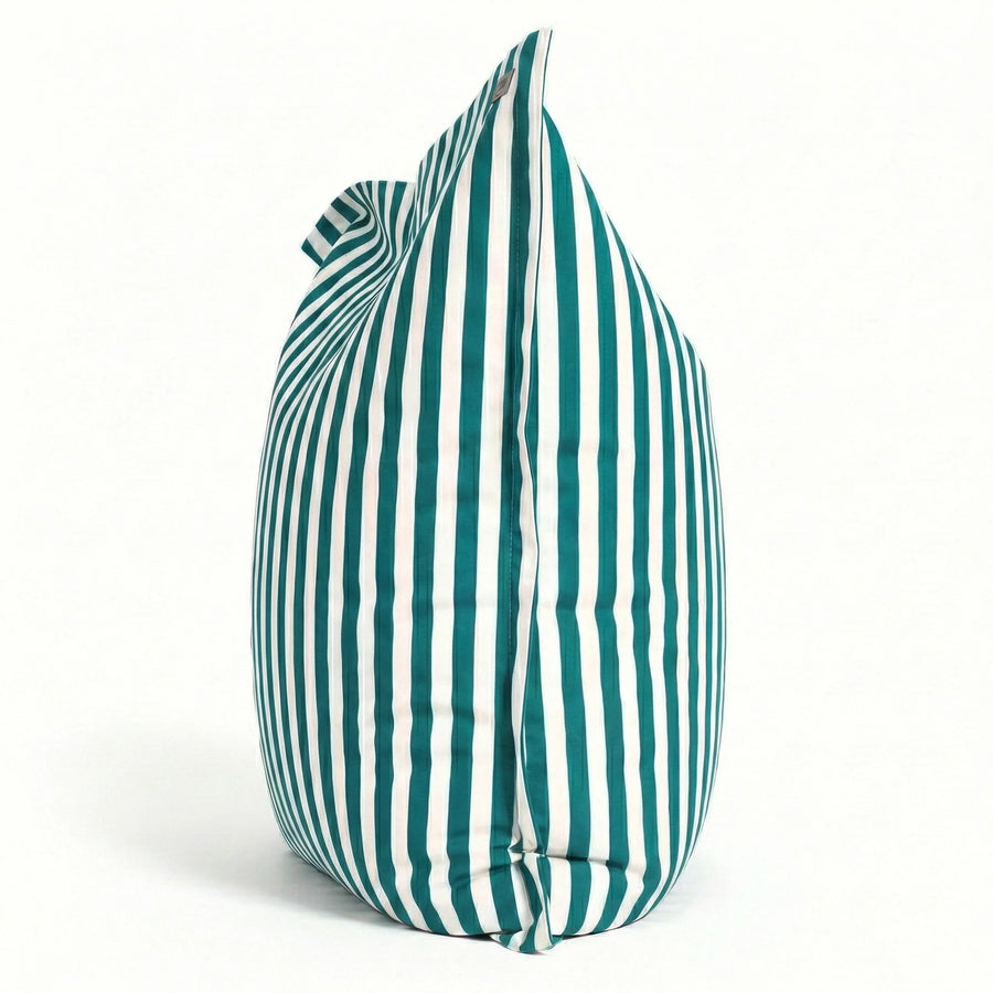 Housse pour Pouf Géant XXL 180x140 Rayure Vert, tissu polyester rayé 270 g