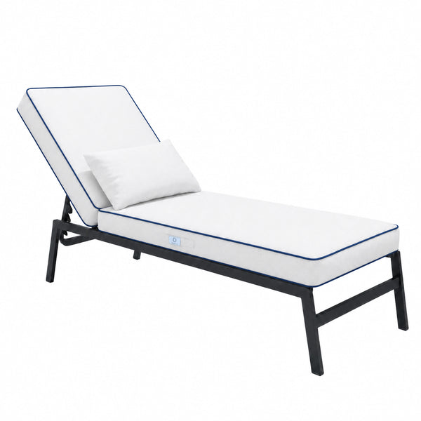 Matelas Transat Premium 190x60 Blanc - Épais 10cm & Têtière (Déhoussable)