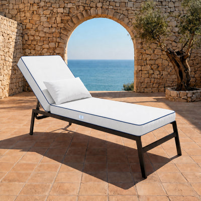 Colchão Premium Espreguiçadeira 190x60 Branco - 10cm Espessura & Apoio Cabeça (Capa Removível)