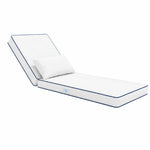 Colchão Premium Espreguiçadeira 190x60 Branco - 10cm Espessura & Apoio Cabeça (Capa Removível)