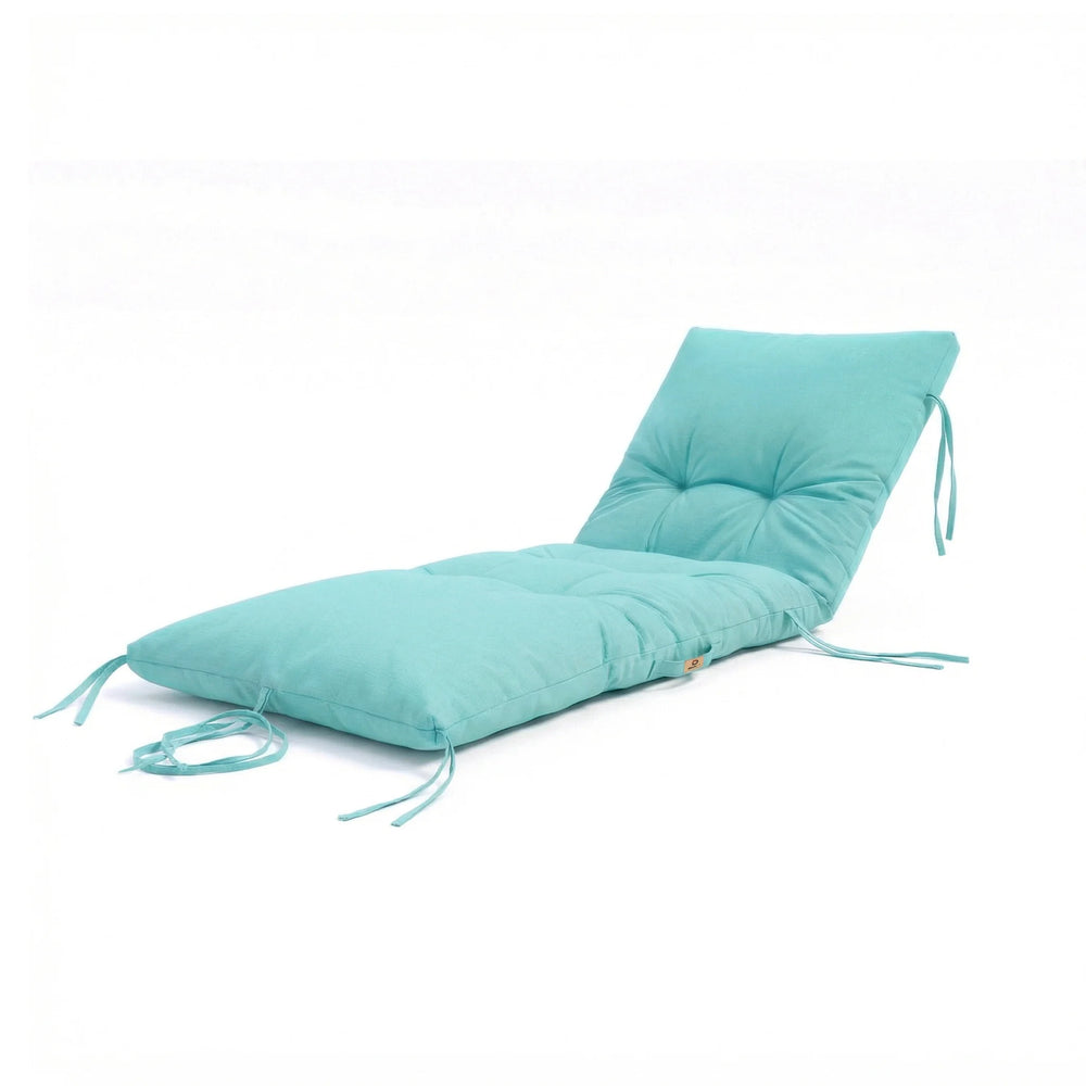 Matelas Bain de Soleil 185x60 Bleu Caraïbes, épaisseur 12 cm