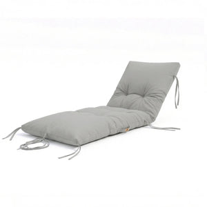 Matelas Bain de Soleil 185x60 Gris Galet - Épais 12cm & Imperméable