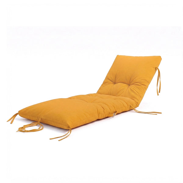 Matelas bain de soleil jaune miel de 185x55 cm, épais 12 cm, imperméable, pour chaise longue Deco Arts.