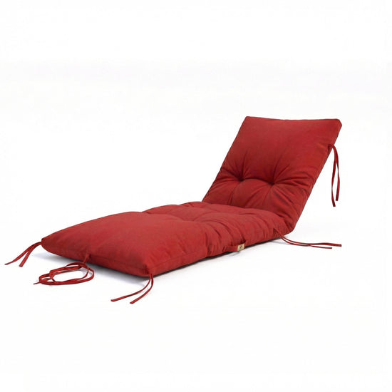 Matelas Bain de Soleil 185x55 Rouge Piment - Épais 12cm & Imperméable