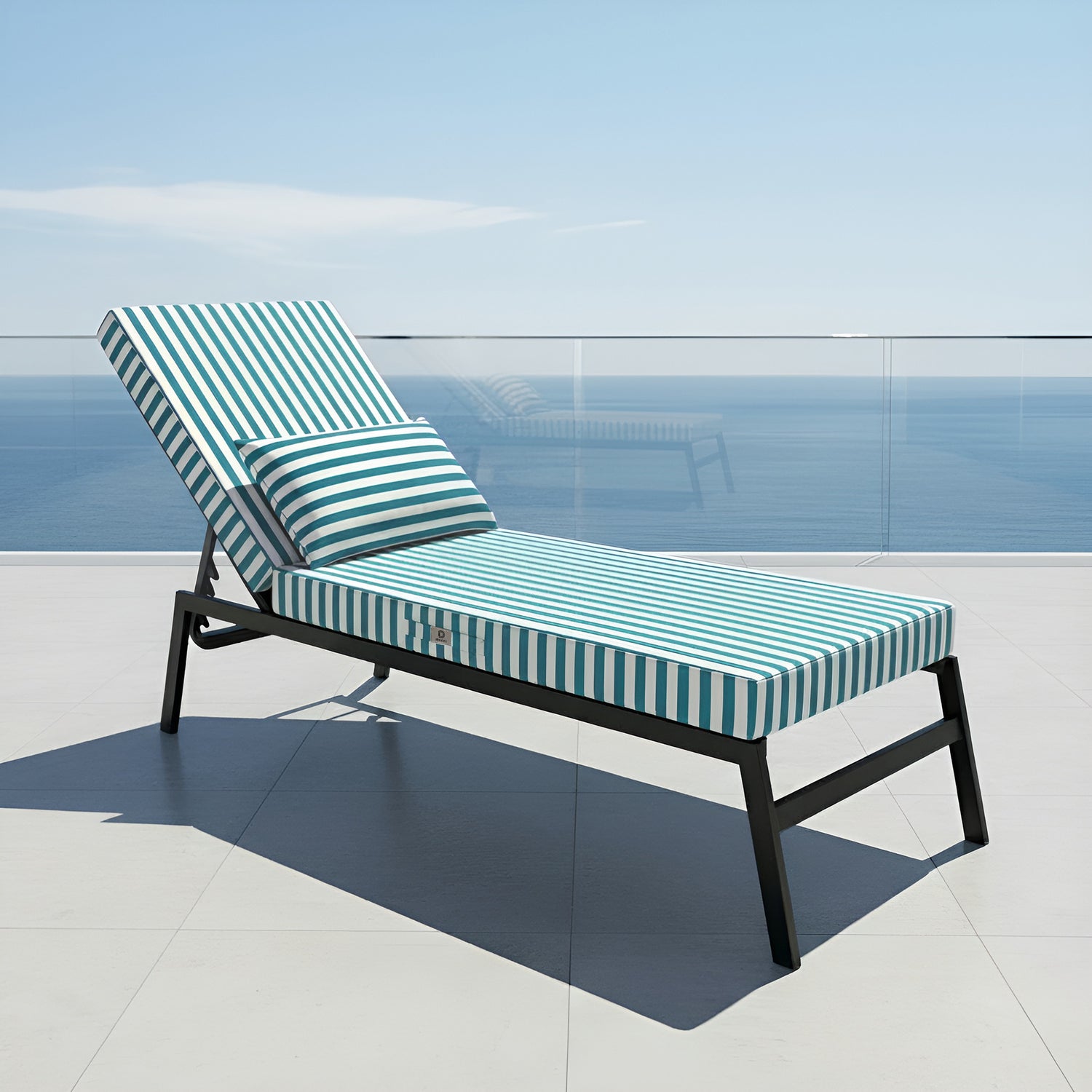 Coussin bain de soleil premium avec coussin - Rayures Vertes - Déco Arts