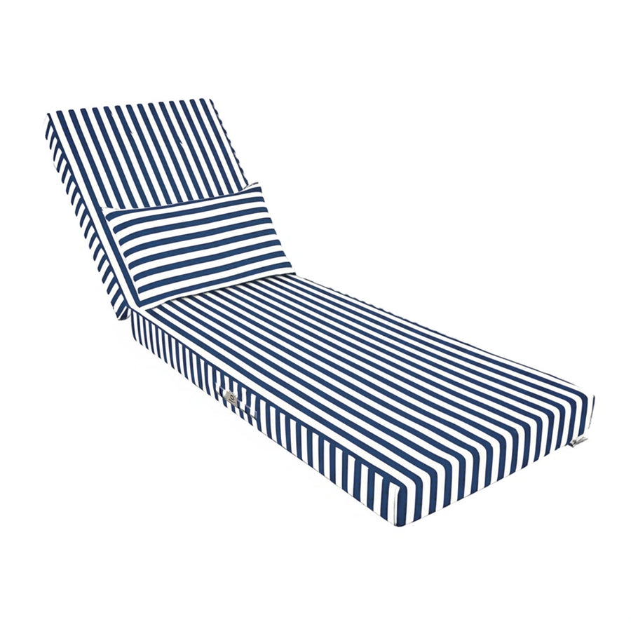 Colchão Premium para Espreguiçadeira 190x60 Risca Azul Marinho, espessura de 10 cm