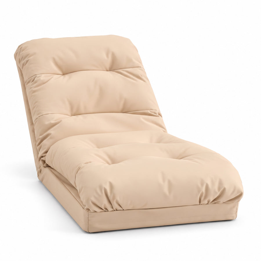 Poltrona de Chão Convertível Bege - 3 em 1 (Cama 210x60) & Encosto Regulável