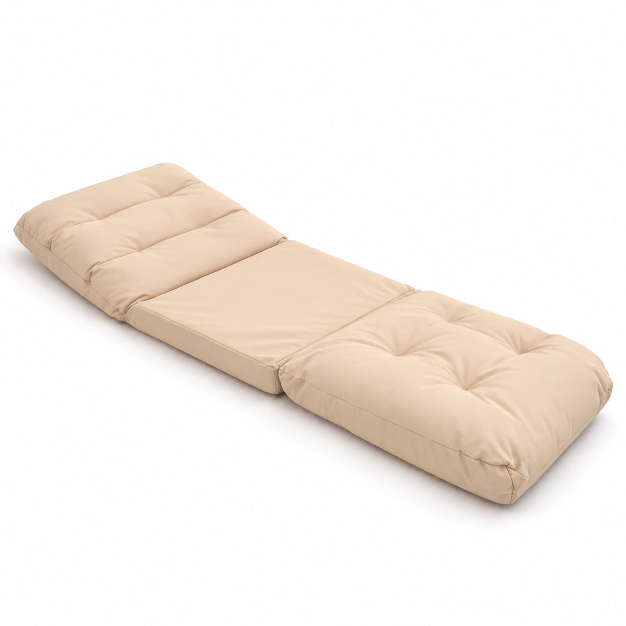 Poltrona de Chão Convertível Bege - 3 em 1 (Cama 210x60) & Encosto Regulável