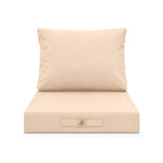 Gartenlounge-Kissen-Set 50x50 Beige - Abnehmbar & UV-beständig (Sitzfläche + Rückenlehne)