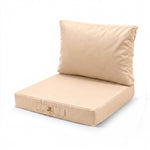 Gartenlounge-Kissen-Set 50x50 Beige - Abnehmbar & UV-beständig (Sitzfläche + Rückenlehne)