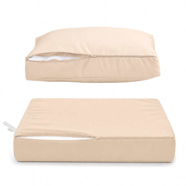 Gartenlounge-Kissen-Set 50x50 Beige - Abnehmbar & UV-beständig (Sitzfläche + Rückenlehne)