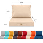 Gartenlounge-Kissen-Set 50x50 Beige - Abnehmbar & UV-beständig (Sitzfläche + Rückenlehne)