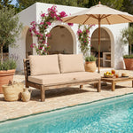 Ensemble Coussins Salon Jardin 120x60 Beige - Déhoussable & Anti-UV (1 Assise + 2 Dossiers)