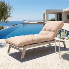 Ligbedkussen 185x55 Beige Clair - Dik 12cm & Waterdicht