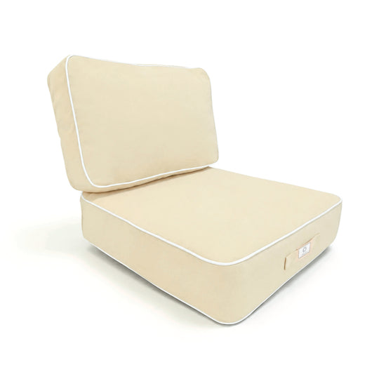 Premium Cushion Set 50x50 Yellow Beurre - Thick 12cm & Piped Finish