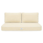 Premium Cushion Set 100x50 Yellow Beurre - 1 Seat + 2 Backrests (Thick 12cm & Passepoil)