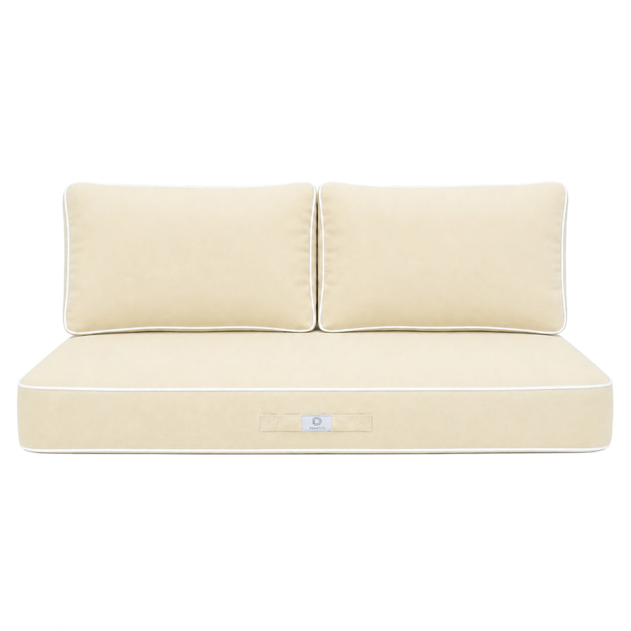 Premium-Kissen-Set 100x50 Gelb Beurre, abnehmbarer Bezug