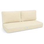 Premium Cushion Set 100x50 Yellow Beurre - 1 Seat + 2 Backrests (Thick 12cm & Passepoil)