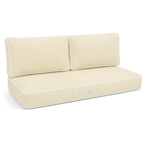 Premium Cushion Set 100x50 Yellow Beurre - 1 Seat + 2 Backrests (Thick 12cm & Passepoil)