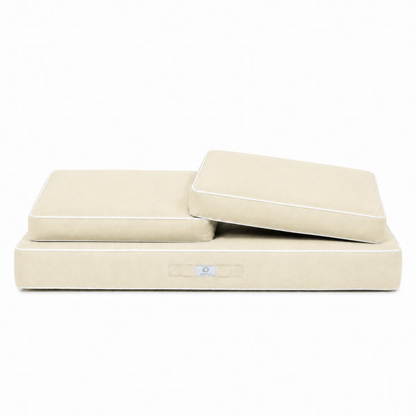 Premium Cushion Set 120x60 Yellow Beurre - 1 Seat + 2 Backrests (Thick 12cm & Passepoil)