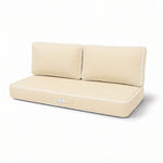 Premium kussenset 120x60 Geel Beurre - 1 Zitting + 2 Rugleuningen (Dik 12cm & Passepoil)
