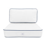 Premium-Kissen-Set 60x60 Weiß - Dick 12cm & Paspelverarbeitung