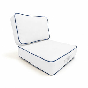 Premium-Kissen-Set 50x50 Weiß - Dick 12cm & Paspelverarbeitung