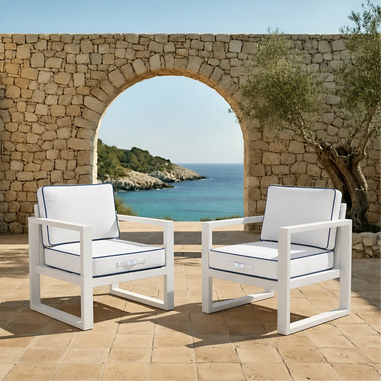 Premium Cushion Set 60x60 White - Thick 12cm & Piped Finish