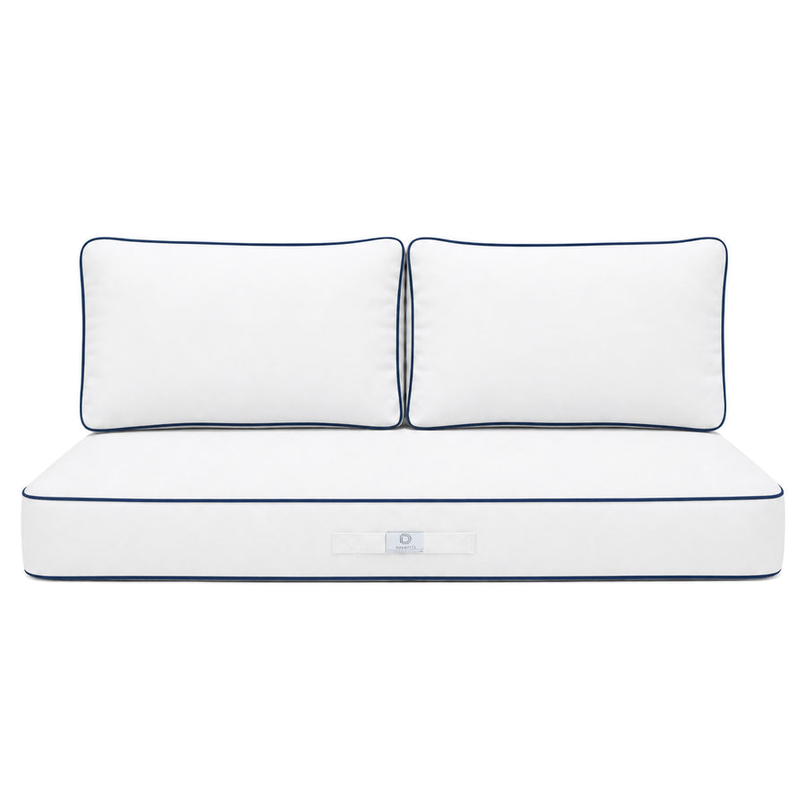 Premium Cushion Set 100x50 White, removable cover