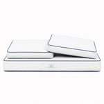 Conjunto de Almofadas Premium 120x60 Branco - 1 Assento + 2 Encostos (Espesso 12cm & Passepoil)
