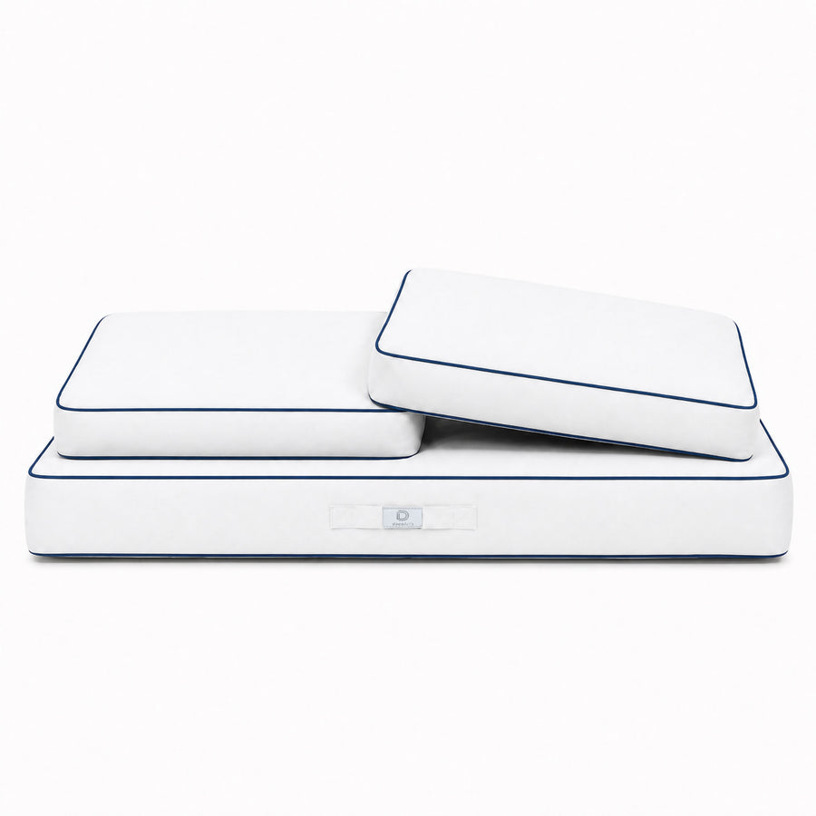 Premium Cushion Set 120x60 White, UV-resistant fabric