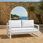Conjunto de Almofadas Premium 120x60 Branco - 1 Assento + 2 Encostos (Espesso 12cm & Passepoil)