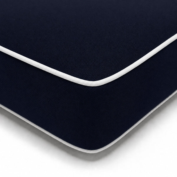 Matelas Transat Premium 190x60 Bleu Marine - Épais 10cm & Têtière (Déhoussable)