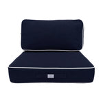 Premium-Kissen-Set 50x50 Marineblau - Dick 12cm & Paspelverarbeitung