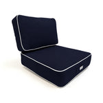 Ensemble Coussins Premium 60x60 Bleu Marine - Épais 12cm & Finition Passepoil