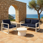 Premium-Kissen-Set 50x50 Marineblau - Dick 12cm & Paspelverarbeitung