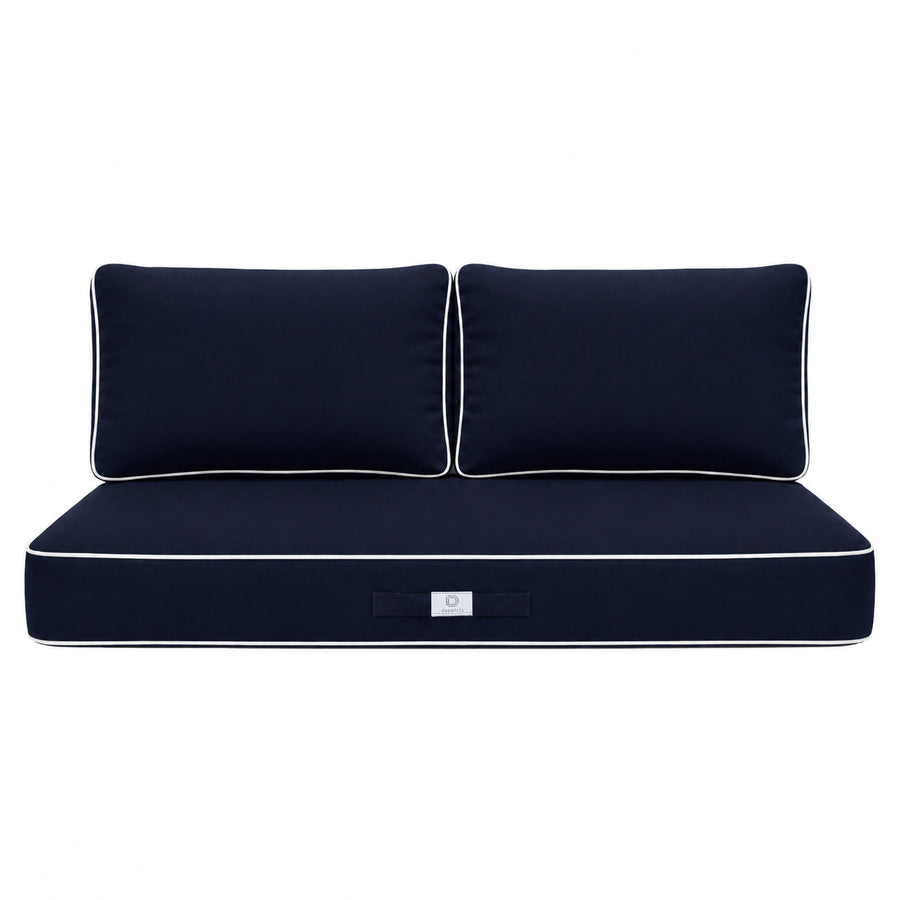 Premium Cushion Set 100x50 Navy Blue, removable cover