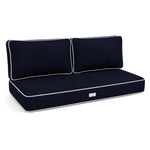 Conjunto de Almofadas Premium 100x50 Moca - 1 Assento + 2 Encostos (Espesso 12cm & Passepoil)