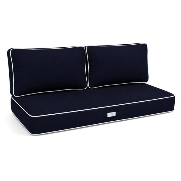 Conjunto de Almofadas Premium 100x50 Moca - 1 Assento + 2 Encostos (Espesso 12cm & Passepoil)