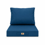 Tuinlounge kussenset 50x50 Petroleumblauw - Afneembaar & UV-bestendig (Zitting + Rugleuning)