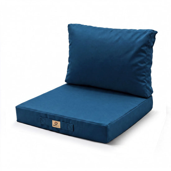 Conjunto de Almofadas para Sala de Jardim 60x60 Azul Petróleo - Capa Amovível & Anti-UV (Assento + Encosto)