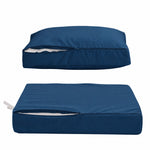 Conjunto de Almofadas para Sala de Jardim 60x60 Azul Petróleo - Capa Amovível & Anti-UV (Assento + Encosto)